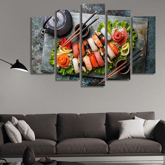 Sushi Plate Japanese – Kitchen Canvas Wall Art
