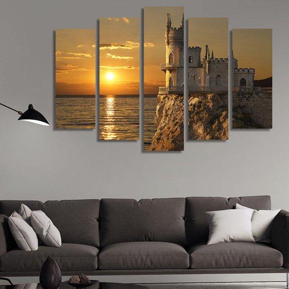 Swallows Nest Castle On A Rock The Black Sea – Space Canvas Wall Art