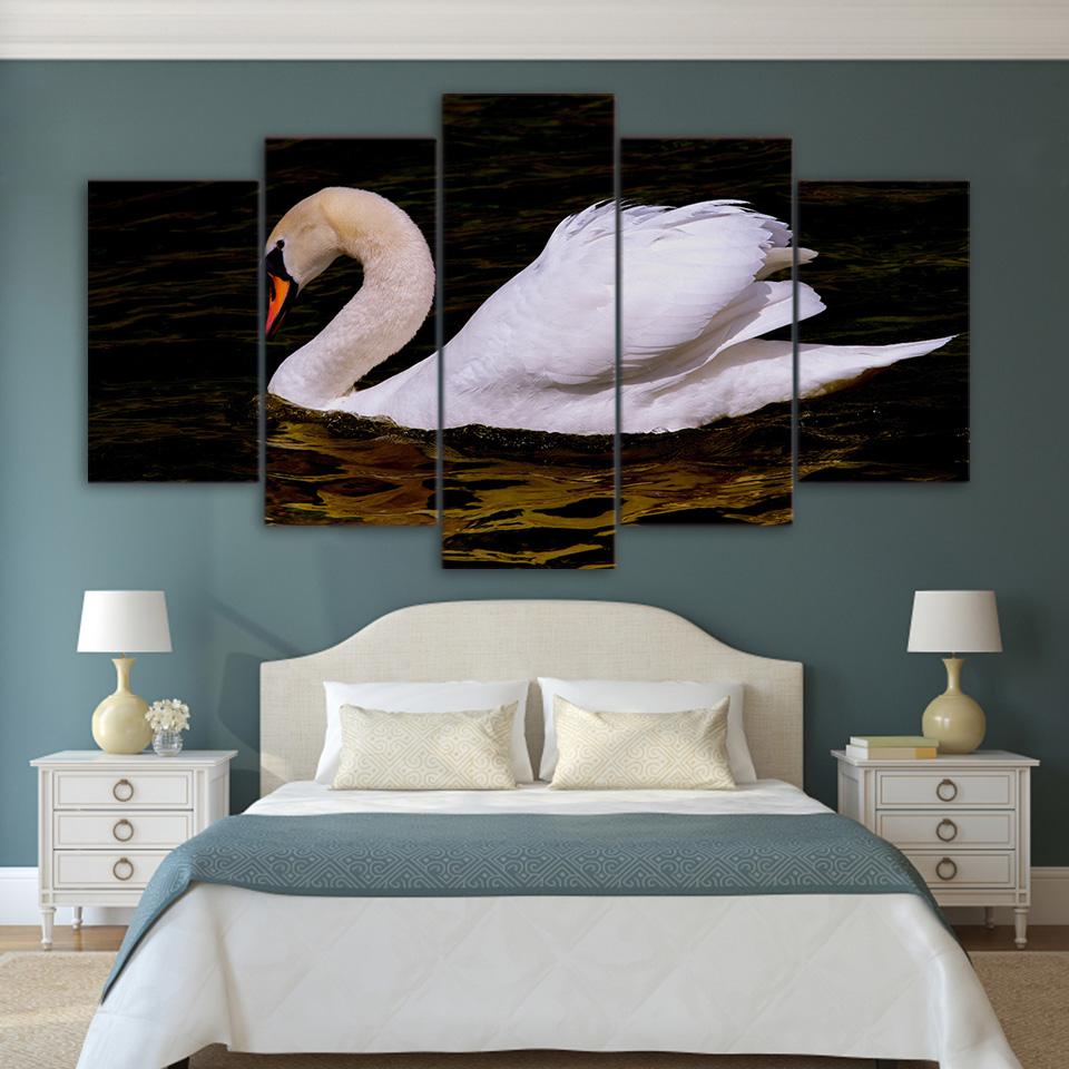 Swan Alone – Animal Canvas Wall Art