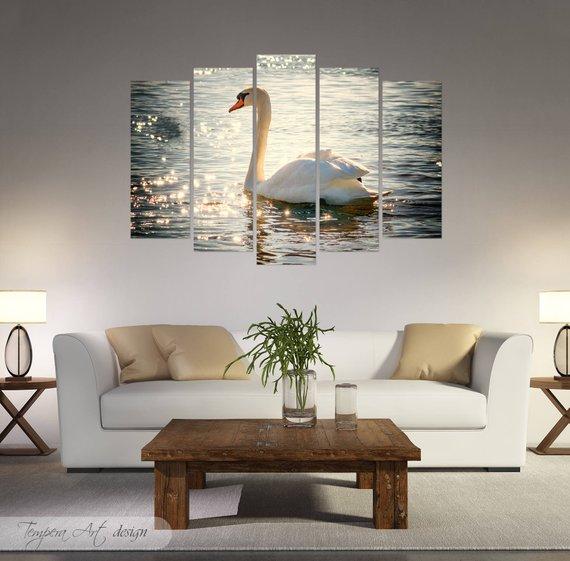 Swan Delicate – Animal Canvas Wall Art