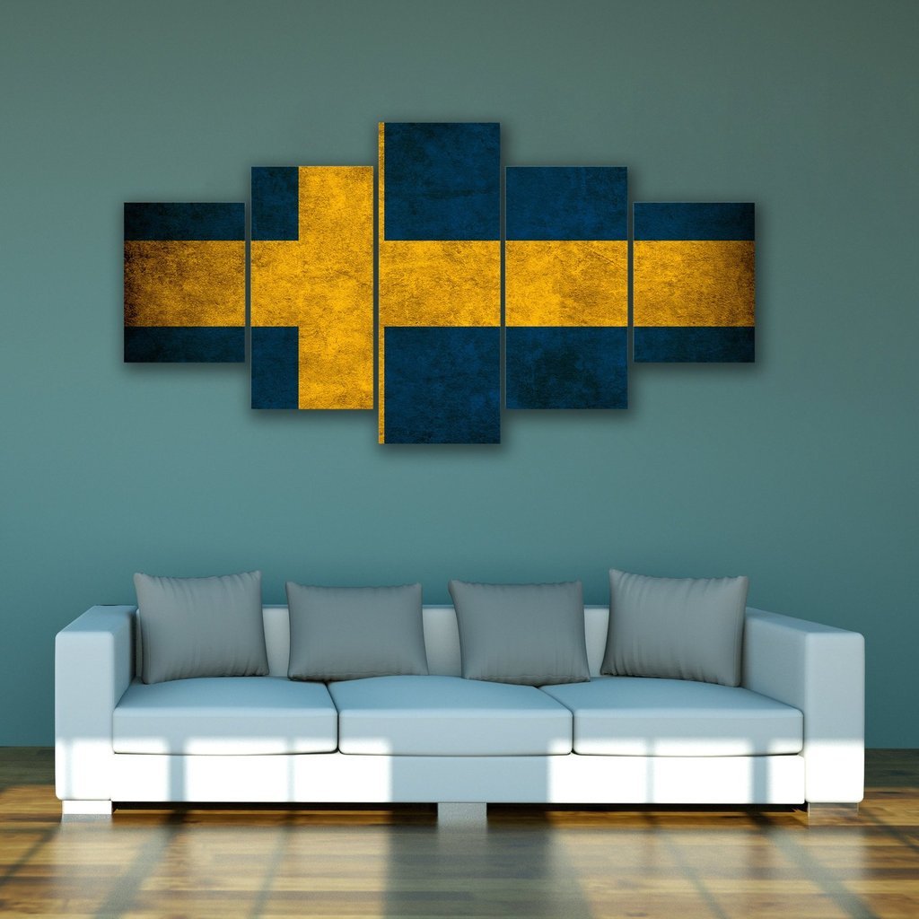 Swedish Flag – Abstract Canvas Wall Art