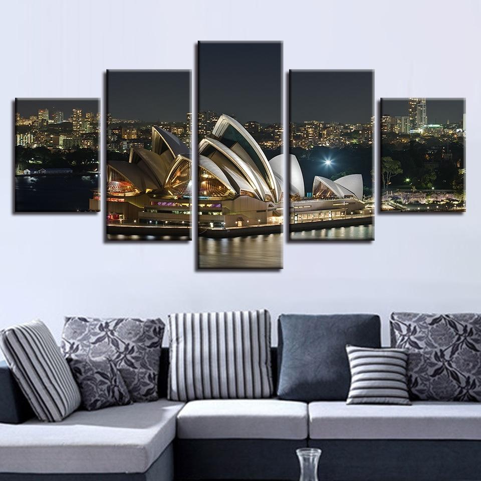 Sydney Opera House Building Night – Nature Canvas Wall Art