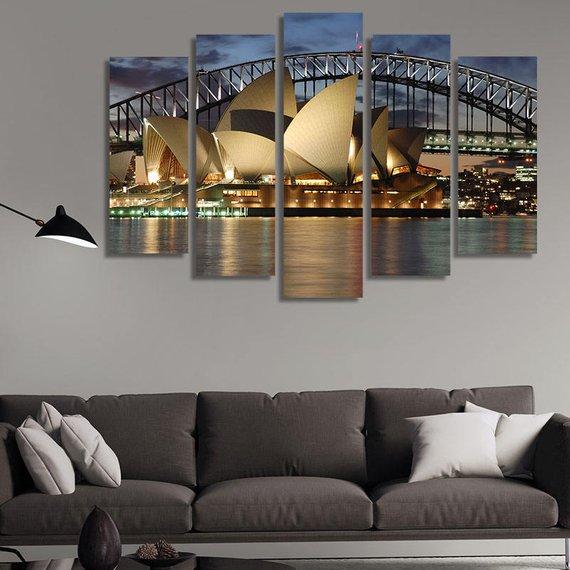 Sydney Opera House With Harbour Bridge – Nature Canvas Wall Art