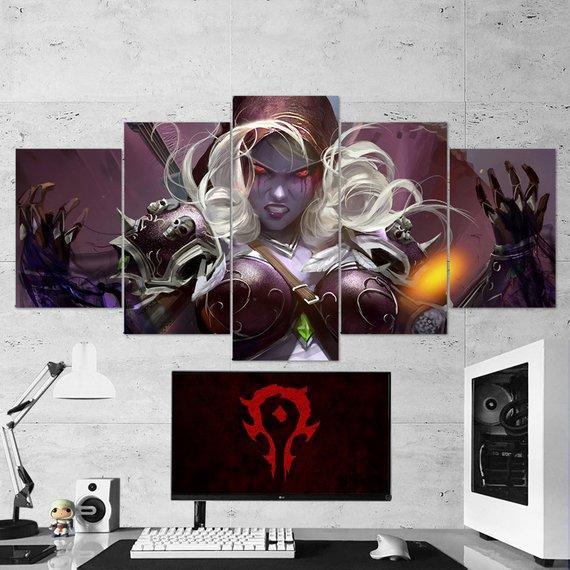 Sylvanas Windrunner Angry Gaming Canvas Wall Art