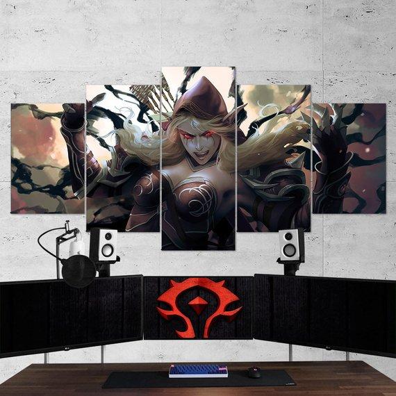 Sylvanas Windrunner Dark Lady Gaming Canvas Wall Art