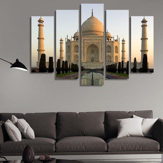 Taj Mahal At Dawn – Nature Canvas Wall Art
