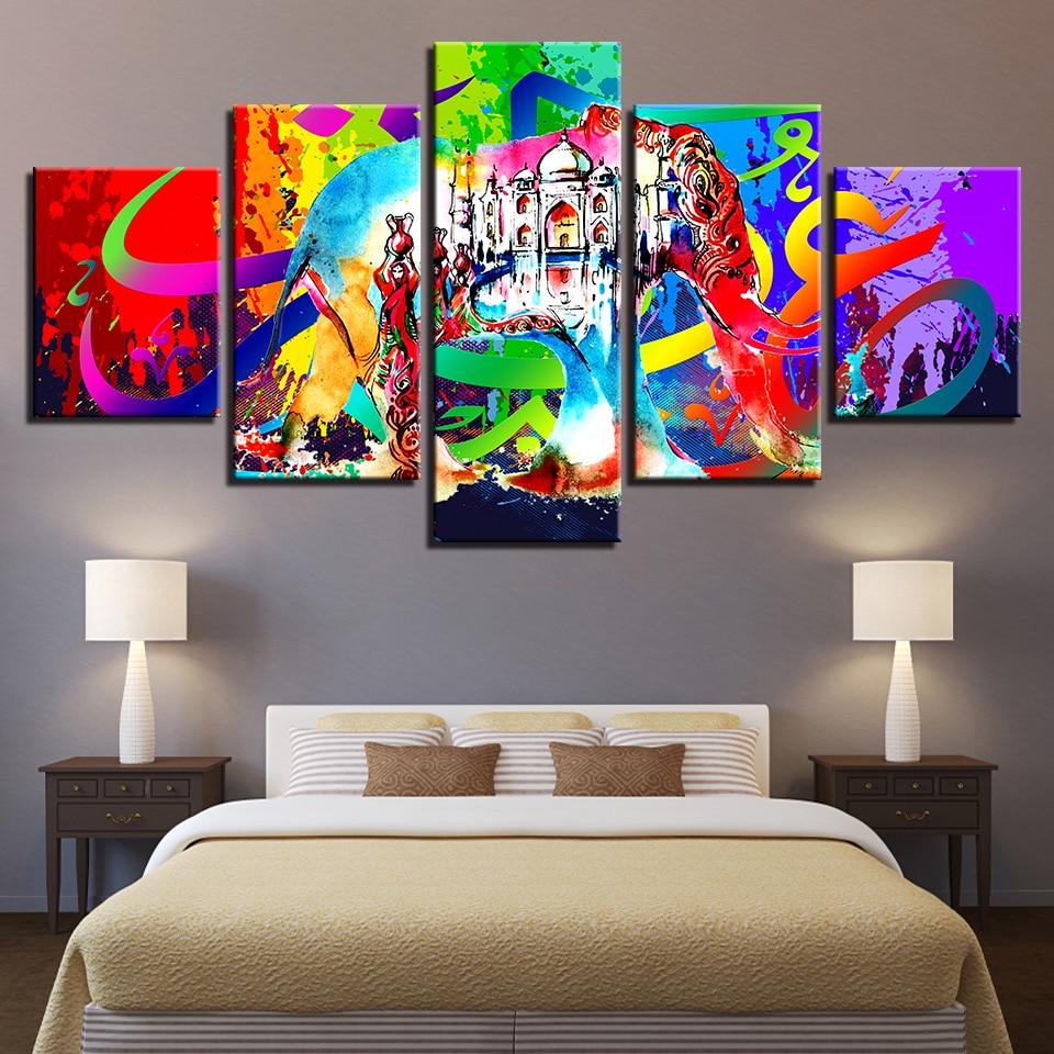 Taj Mahal Colorful – Abstract Canvas Wall Art