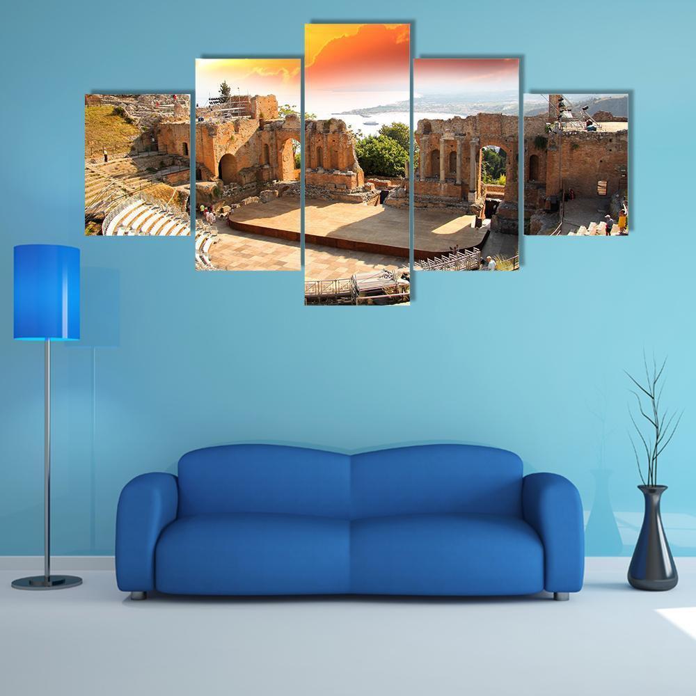 Taormina Theater In Sicily, Italy – Nature Canvas Wall Art