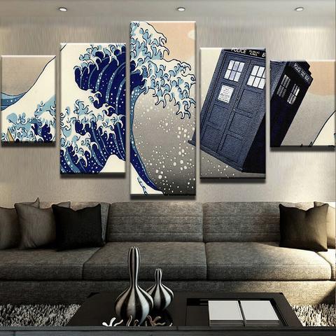 Tardis Great Wave – Movie Canvas Wall Art