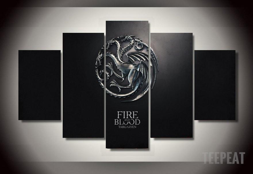 Targaryen – Fire And Blood – Movie Canvas Wall Art