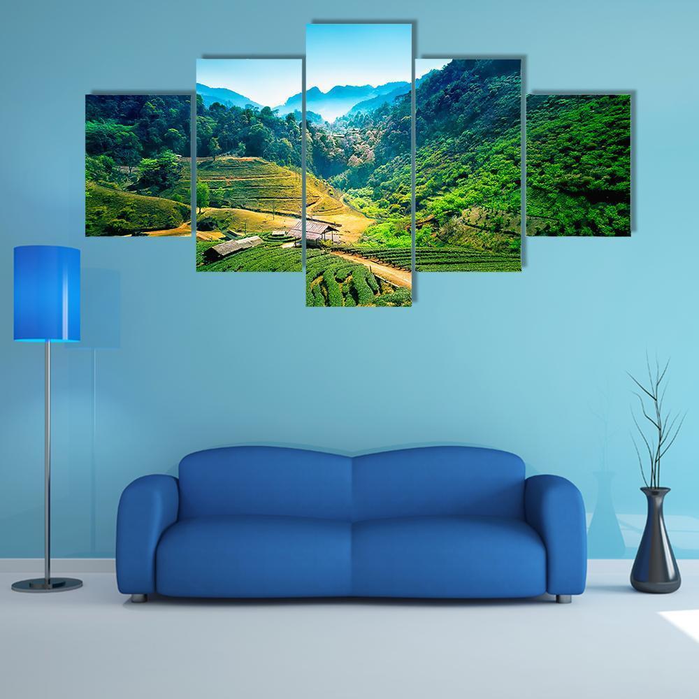 Tea Plantations On Angkhang Mountain – Nature Canvas Wall Art