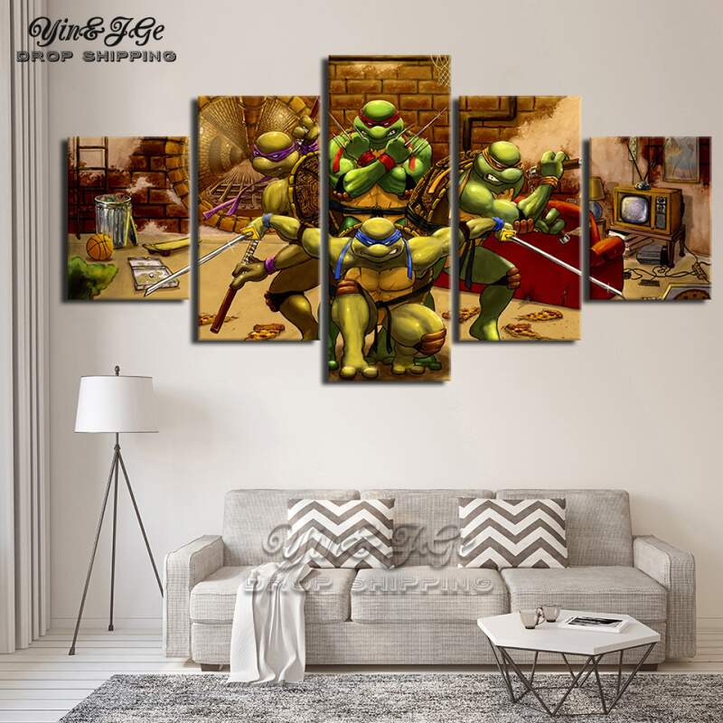 Teenage Mutant Ninja Turtles Movie Cartoon Canvas Wall Art