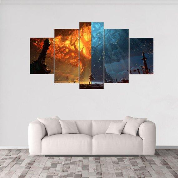 Burning of Teldrassil World Of Warcraft Gaming Canvas Wall Art