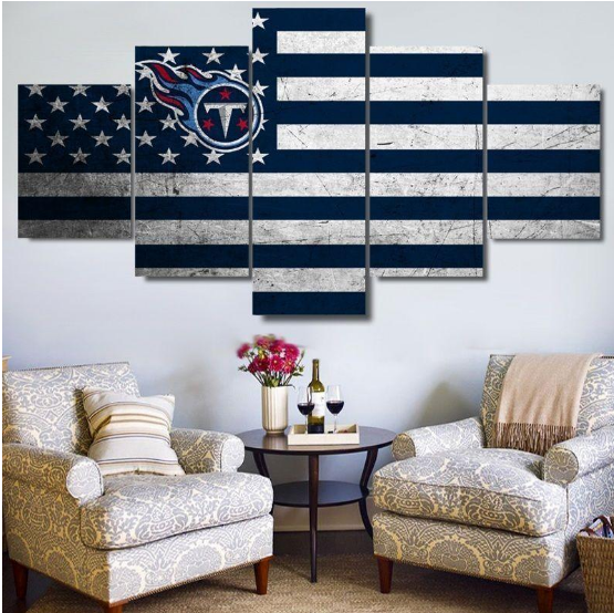 Tennessee Titan Football American Flag – Sport Canvas Wall Art