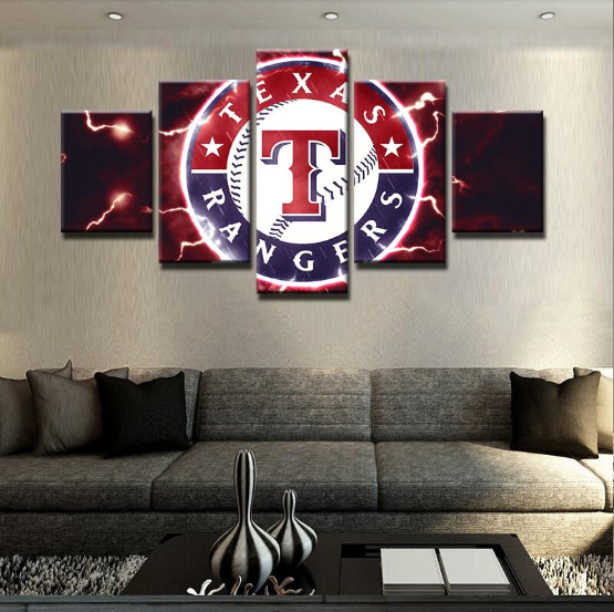 Texas Rangers Logo Baseball – Sport Canvas Wall Art