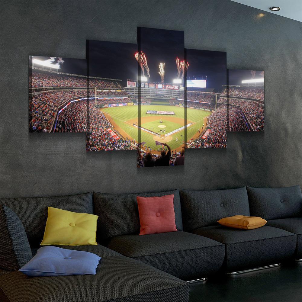 Texas Rangers Stadium Night Baseball – Canvas Wall Art
