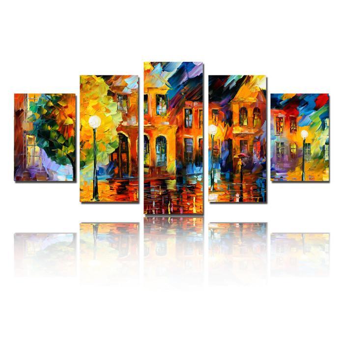 The Beautiful City By Afremov – Abstract Canvas Wall Art