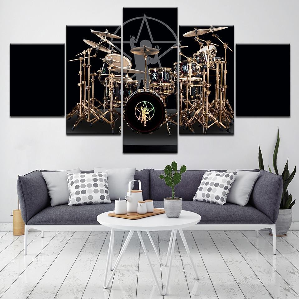 The Drums Of Neil Peart Music Canvas Wall Art