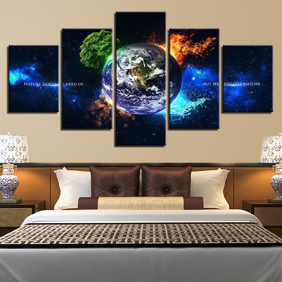 The Earth 4 Season Tree Natural – Abstract Canvas Wall Art