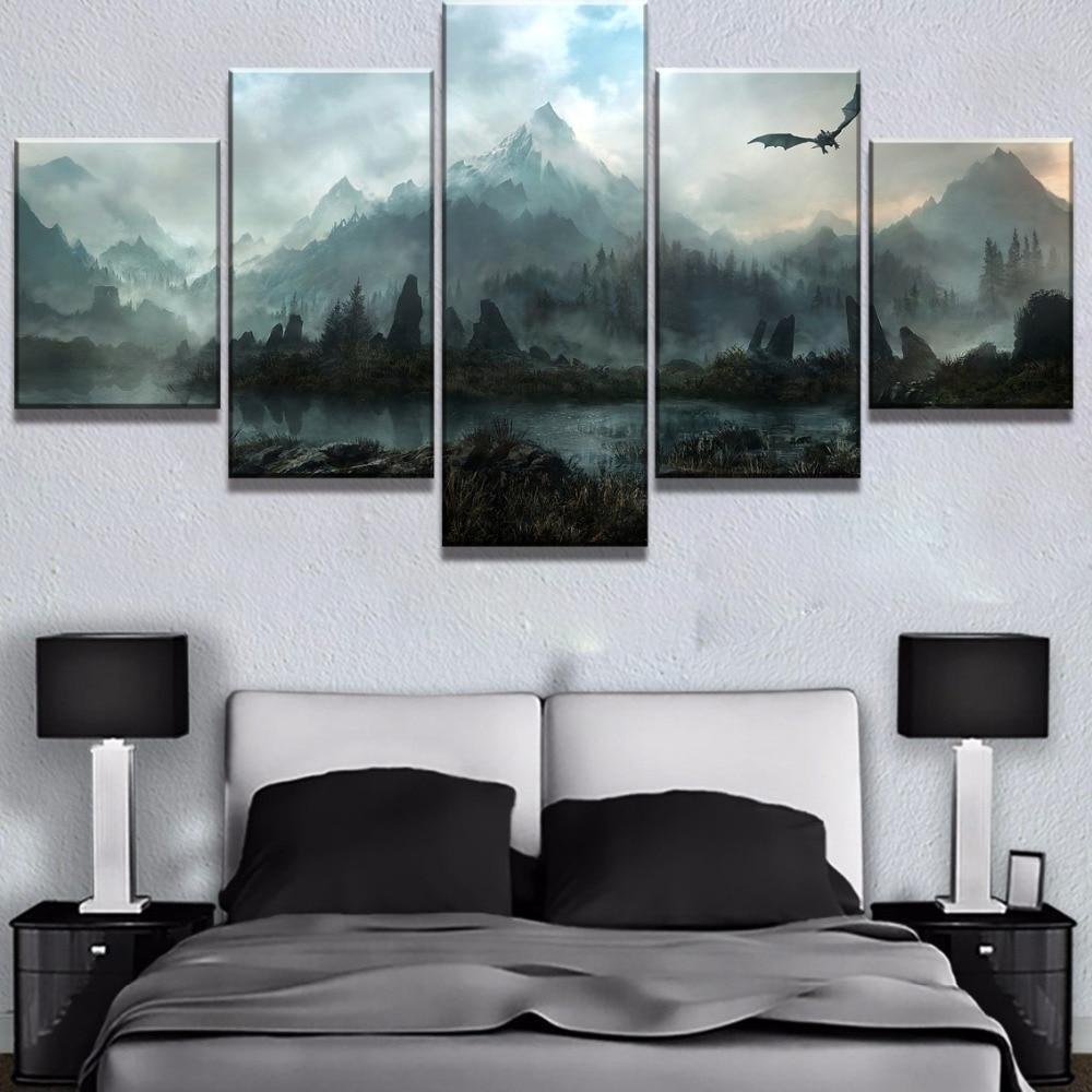 The Elder Scrolls Background Poster 1 Gaming – Canvas Wall Art