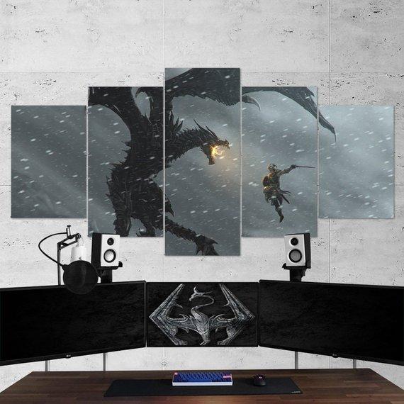 The Elder Scrolls Skyrim Viking – Gaming Canvas Wall Art