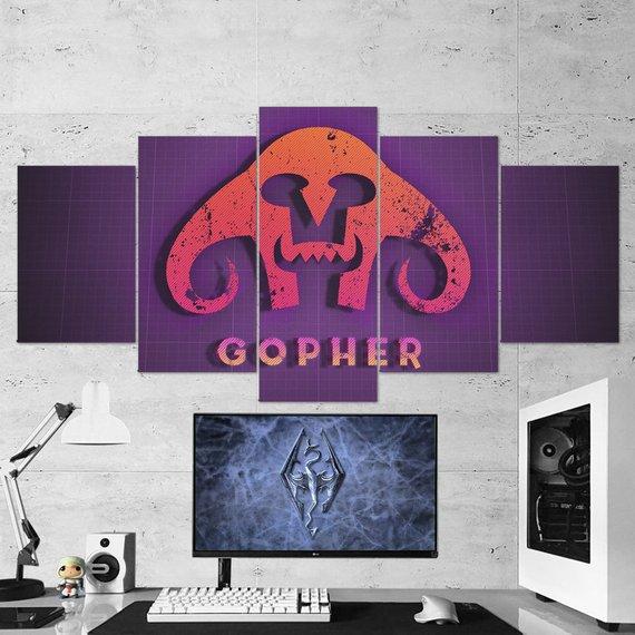The Elders Scrolls Skyrim Gopher Artwork Minimal 01 – Gaming Canvas Wall Art