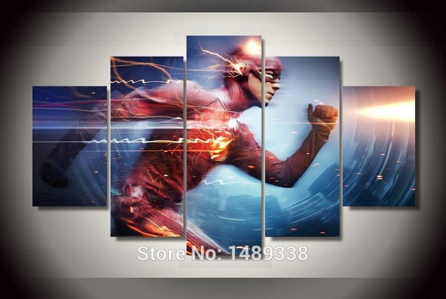 The Flash Running Dc Canvas Wall Art