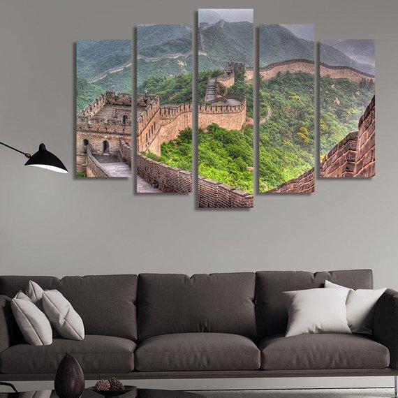The Great Wall Of China At Daytime – Nature Canvas Wall Art