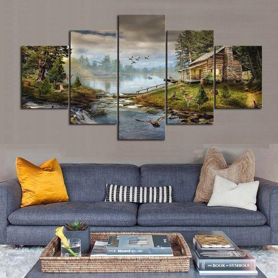 The Hunting Cabin Nature – Canvas Wall Art