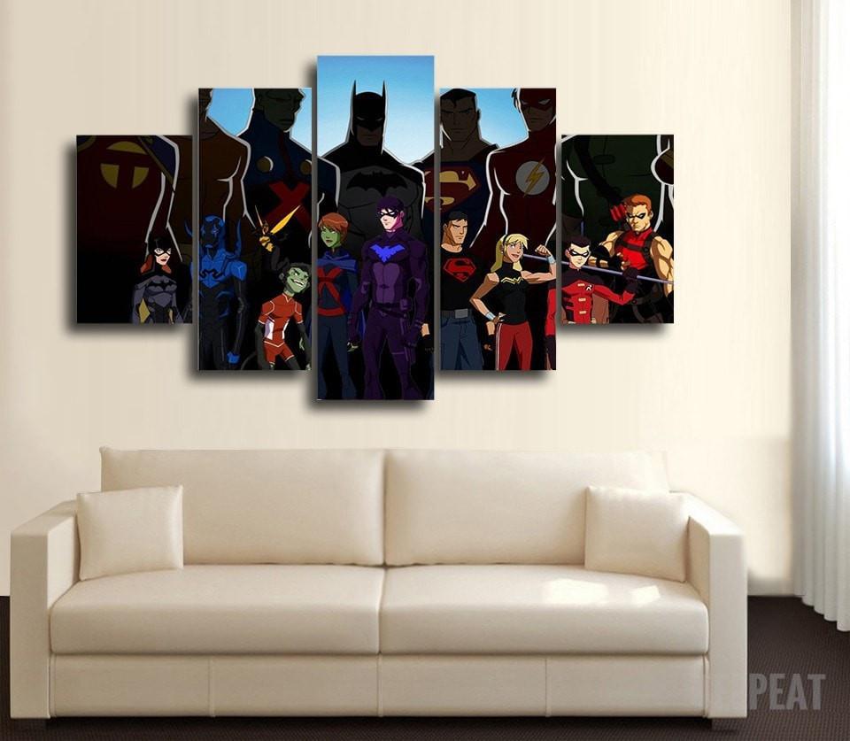 The Justice League Animated Version – Cartoon Canvas Wall Art
