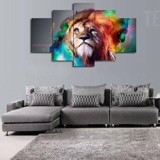 The King Of The Jungle – Abstract Animal Canvas Wall Art