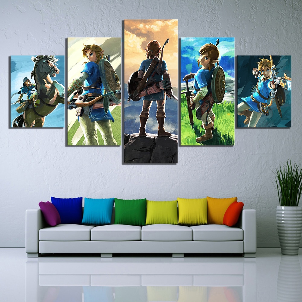 The Legend Of Zelda Breath Of The Wild Character Poster Gaming – Canvas Wall Art
