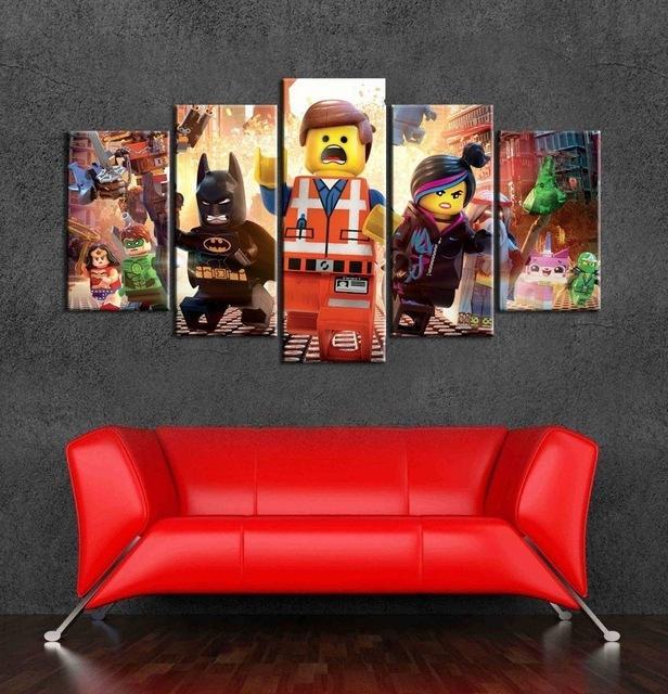 The Lego Movie Characters Cartoon Canvas Wall Art