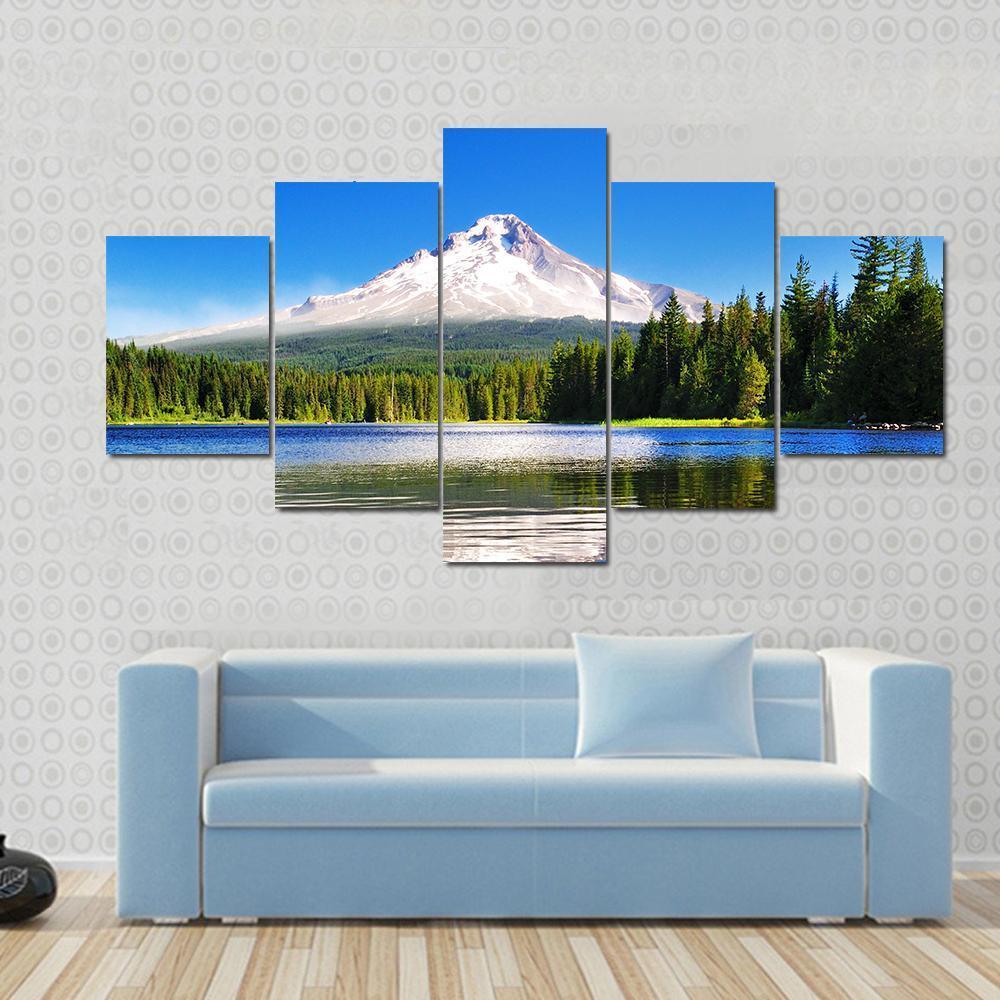 The Mount Hood Reflection In Trillium Lake – Nature Canvas Wall Art