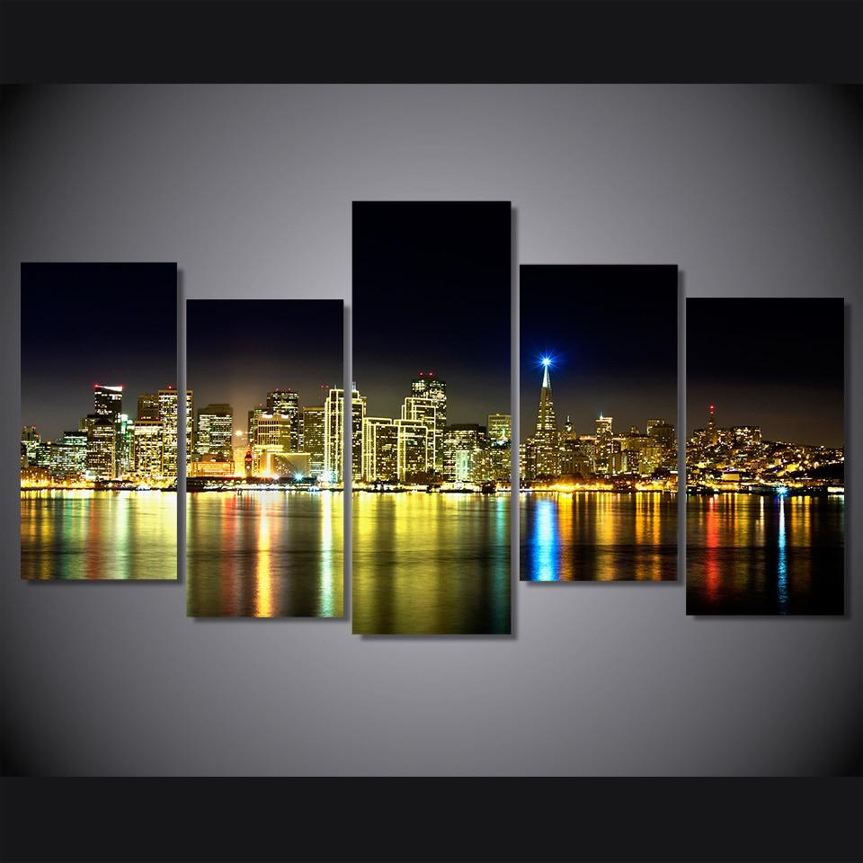 The Night Scenery City – Nature Canvas Wall Art