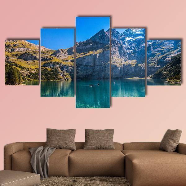 The Oeschinen Mountain Lake – Nature Canvas Wall Art