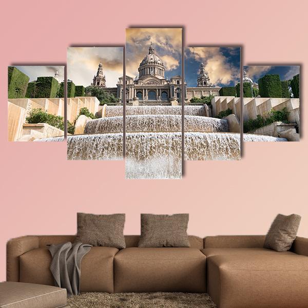 The Palau Nacional Situated In Barcelona – Nature Canvas Wall Art