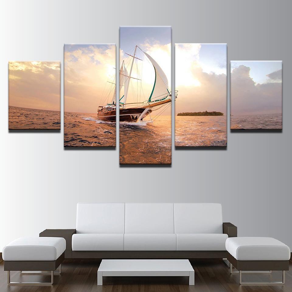 The Sailboat Seaview – Space Canvas Wall Art