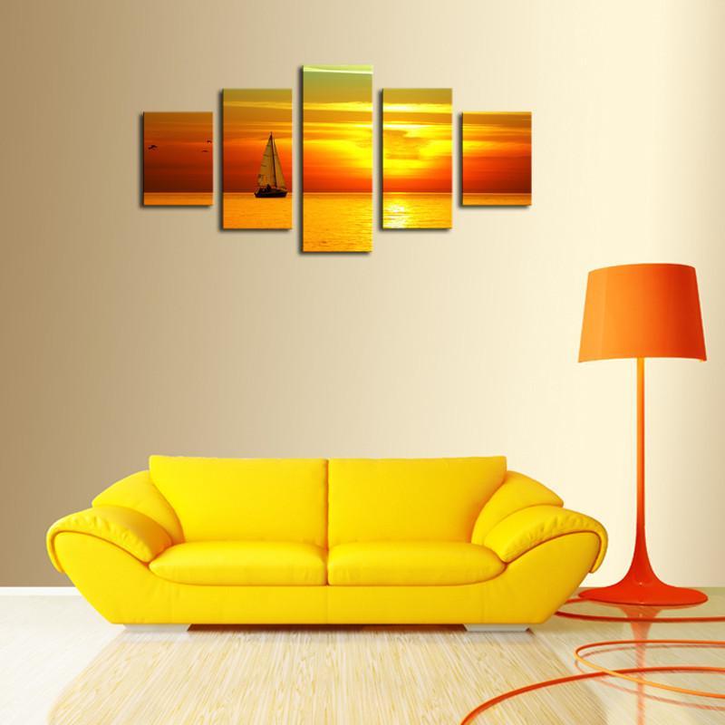 The Setting Sun And Ship – Space Canvas Wall Art