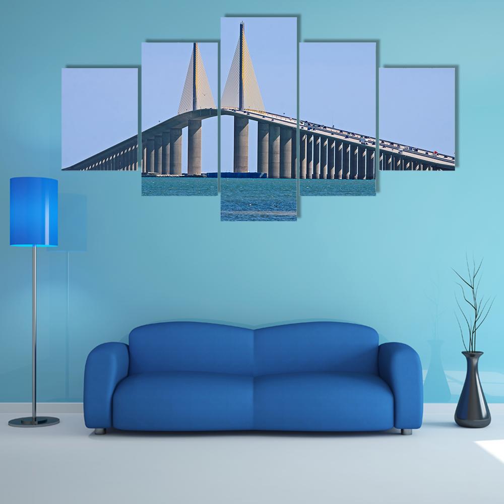 The Sunshine Skyway Bridge – Nature Canvas Wall Art