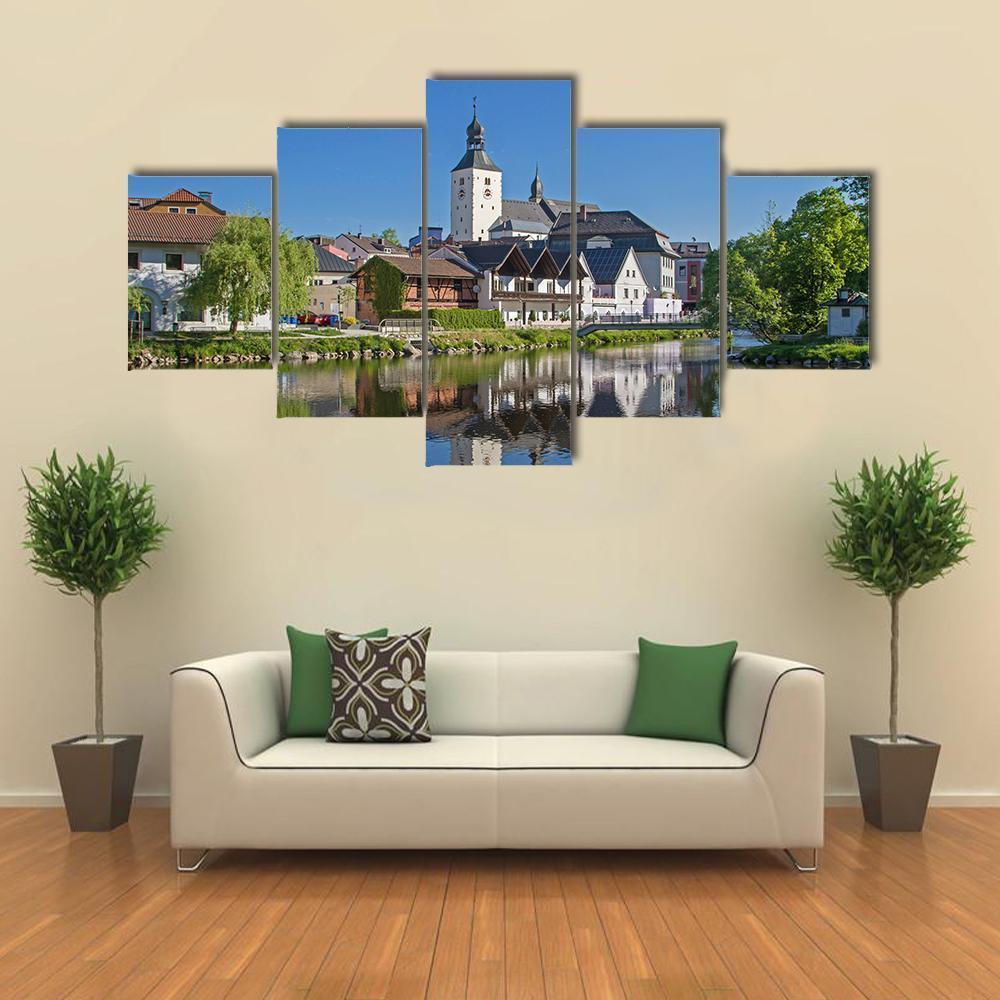 The Town Of Regen With River – Religion Canvas Wall Art