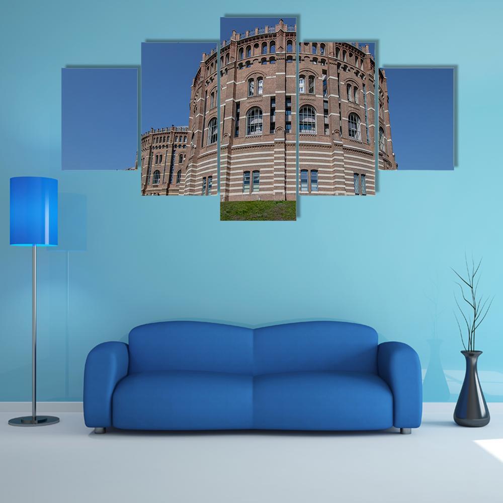 The Vienna Gasometer On Sunny Day In Vienna – Nature Canvas Wall Art