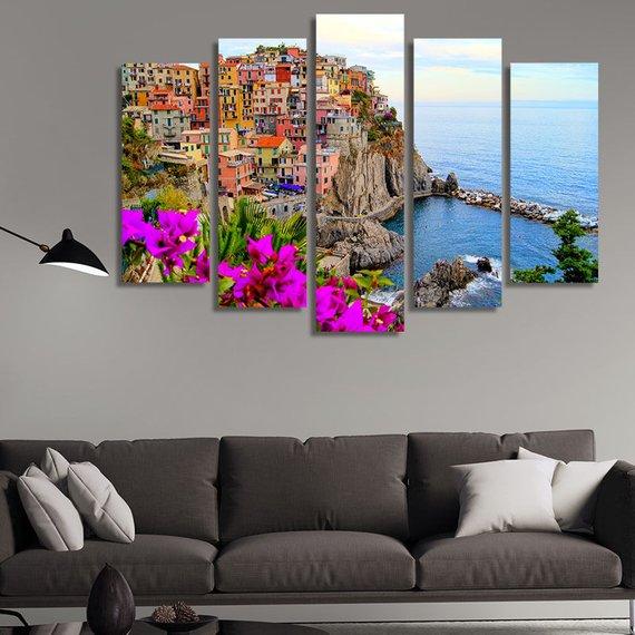 The Village Of Vernazza 01 – Nature Canvas Wall Art