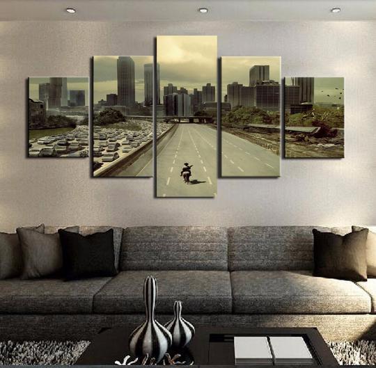 The Walking Dead – Rick Rides Into Atlanta – Movie Canvas Wall Art