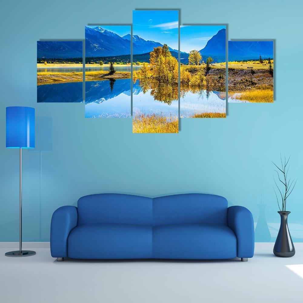 The Water Of Fantastic Abraham Lake In Rocky Mountains – Nature Canvas Wall Art