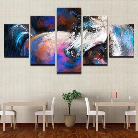 The White Horse – Abstract Animal Canvas Wall Art