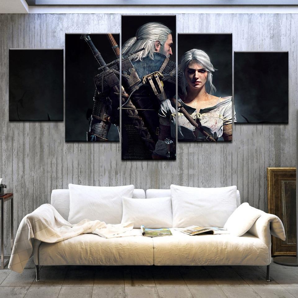 The Witcher 3 Geralt And Ciri Poster Gaming – Canvas Wall Art