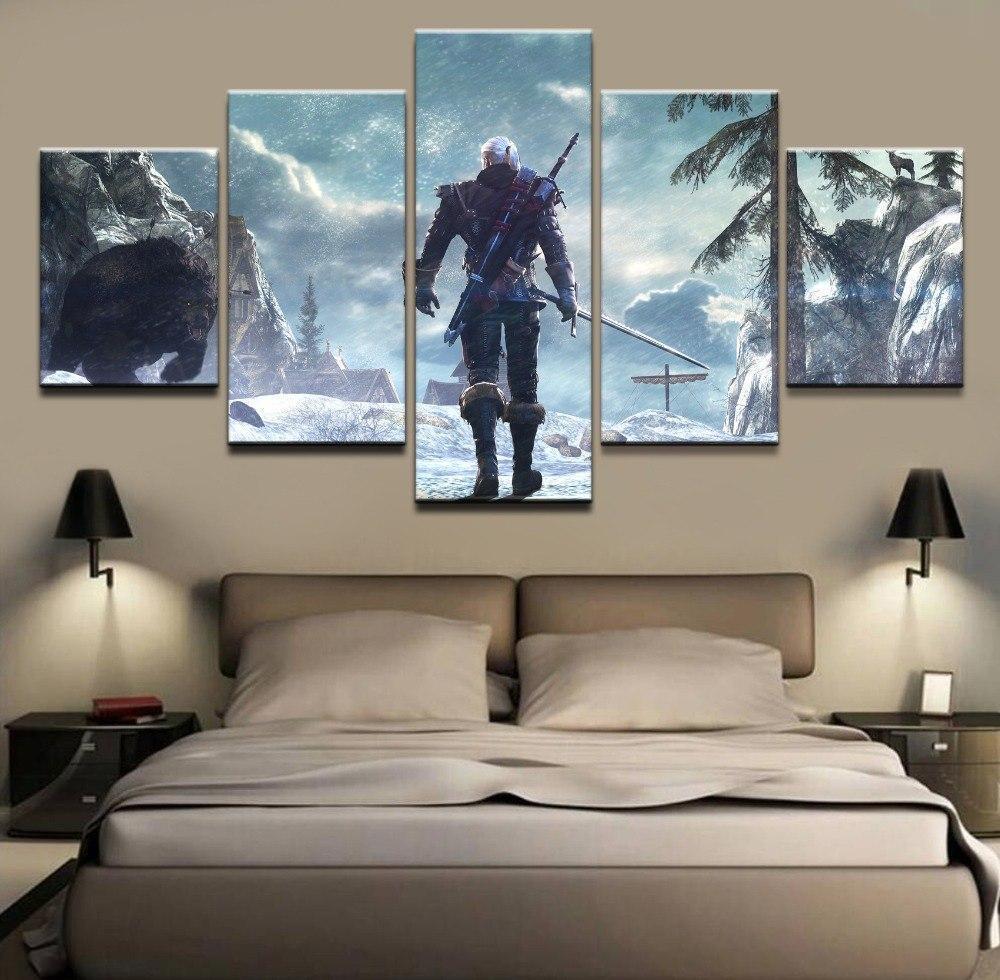 The Witcher 3 Geralt Poster Gaming Canvas Wall Art