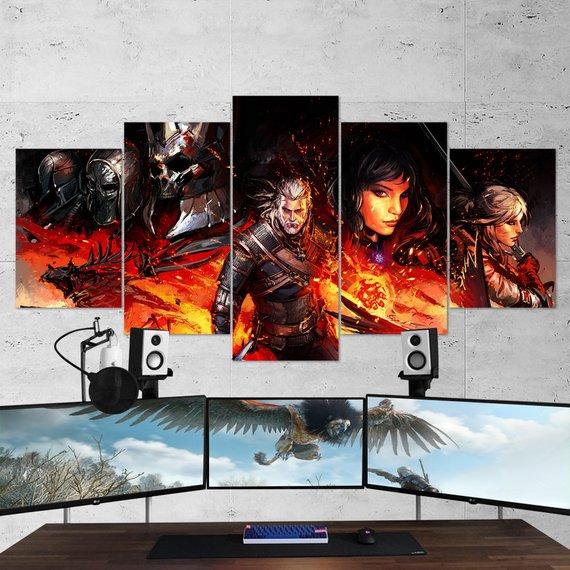 The Witcher Wild Hunt Geralt Of Rivia Yennefer Of Vengerberg 03 – Gaming Canvas Wall Art