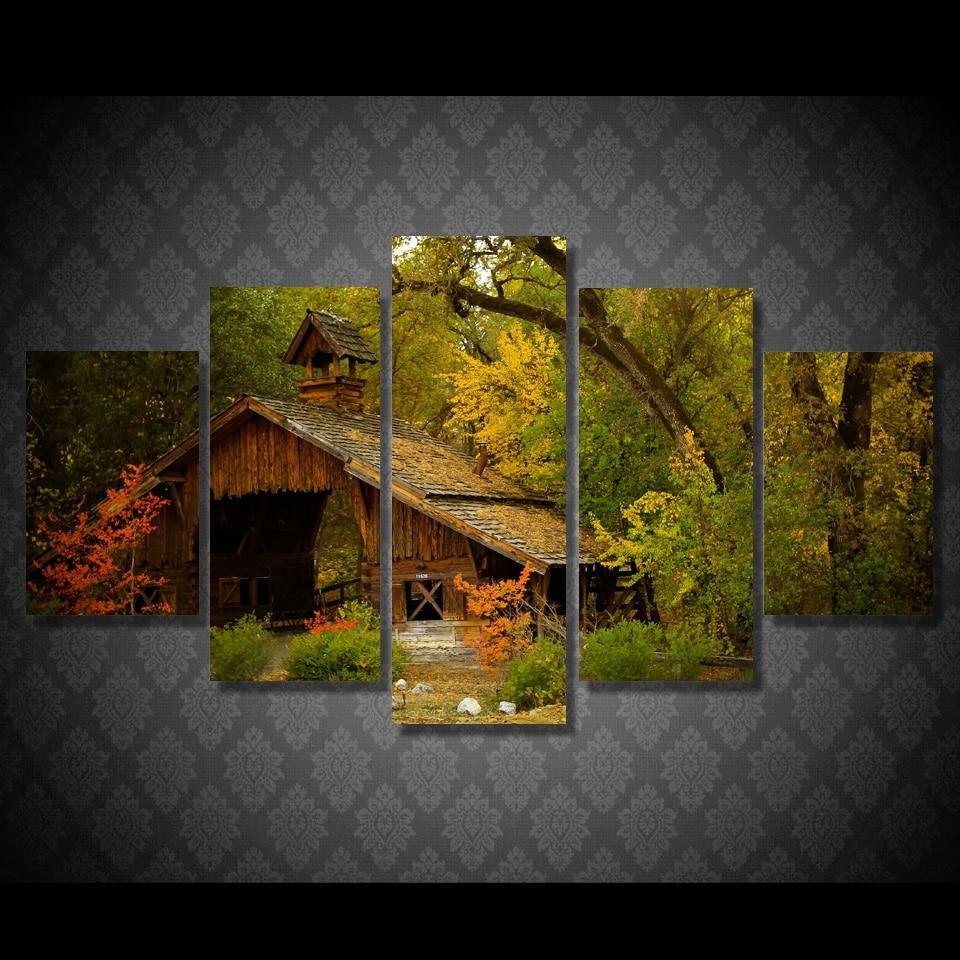 The Wooden House In The Woods – Nature Canvas Wall Art